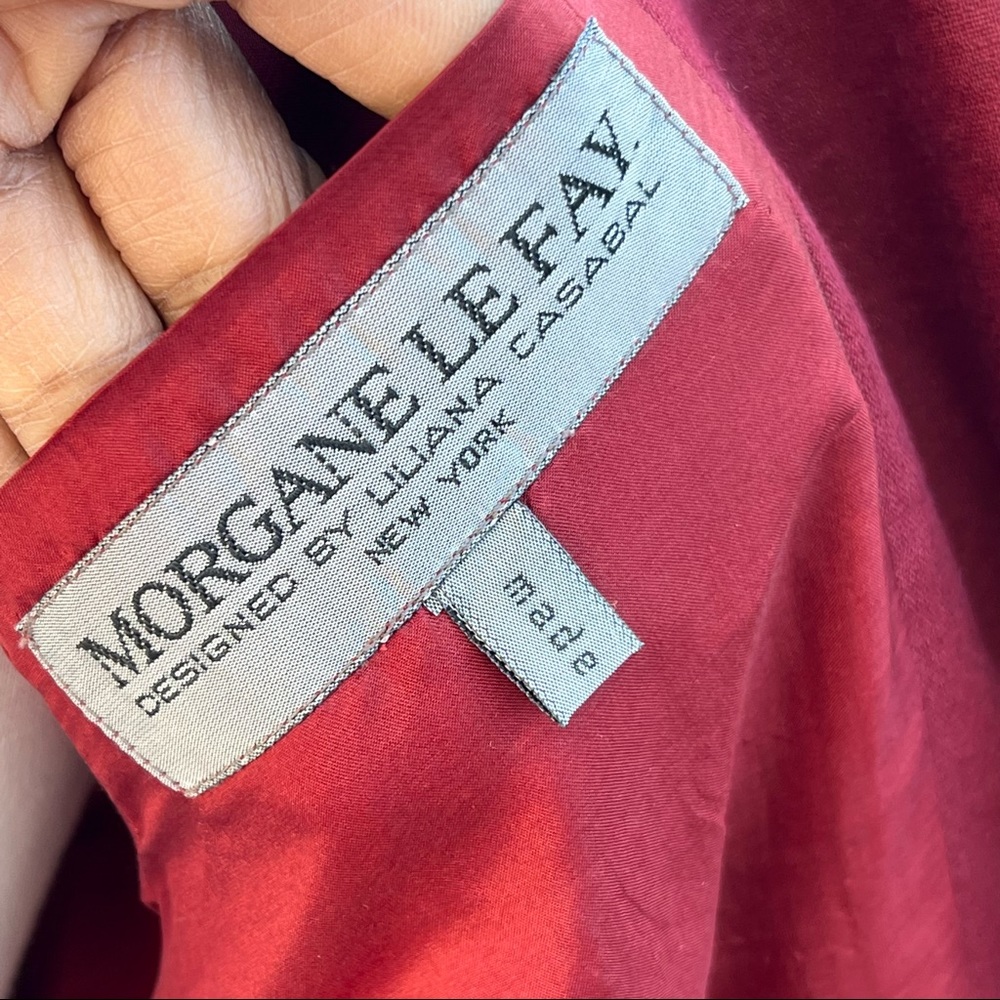 MORGANE LE FAY Designed By Liliana Casabal Linen/ Lycra Blazer Burnt Red Color - Picture 7 of 10